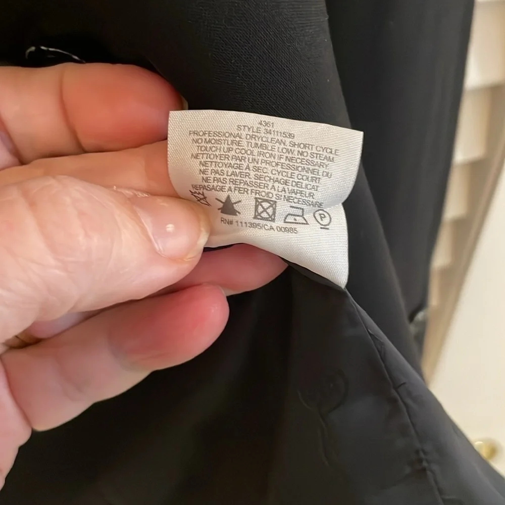 Tory Burch Black Structured Wool Blazer Single Button Notched Lapels - Picture 13 of 13